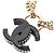 Chanel D22C Coco Mark Padlock Motif Double Choker Negro Blanco Dorado - vista 2