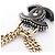 Chanel D22C Coco Mark Padlock Motif Double Choker Negro Blanco Dorado - vista 8