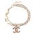 Pulseira Charm Coco Mark da Chanel Rosa Branco Dourado