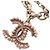 Pulseira Charm Coco Mark da Chanel Rosa Branco Dourado - vista 3
