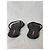 Chanclas de goma negra con logo de placa de Prada Negro - vista 8