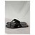 Infradito in tessuto nero Gucci con logo GG intrecciato - vista 4