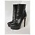 Prada Biker-Stiefeletten mit Plateau aus schwarzem Leder - Ansicht 2