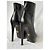 Prada Biker-Stiefeletten mit Plateau aus schwarzem Leder - Ansicht 9
