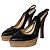 Prada Black Leather S/S 2009 Runway Heels Pointed Toe Platform Slingback