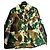 Autre Marque Camicia Messagerie Green Flag in cotone tie-dye Marrone Bianco Verde Grigio