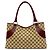 Gucci Tote Bag aus Leder und Canvas mit GG-Logo-Muster Braun