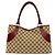 Gucci Tote Bag aus Leder und Canvas mit GG-Logo-Muster Braun - Ansicht 3