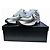 Baskets Chanel Argent et Blanc Argenté - vue 13