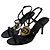 Gucci Sandalen aus schwarzem Lackleder mit GG-Interlocking Golden