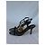 Gucci Sandalen aus schwarzem Lackleder mit GG-Interlocking Golden - Ansicht 3
