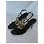 Gucci Sandalen aus schwarzem Lackleder mit GG-Interlocking Golden - Ansicht 4