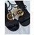 Gucci Sandalen aus schwarzem Lackleder mit GG-Interlocking Golden - Ansicht 6