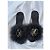 Louis Vuitton Marabou Crystal LV Feathers Marilyn Mule Slip On Sandals Nero - vista 3