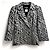 Chanel 12P Silver Metallic Graffiti Double Breasted Jacket Black FR 36 Silvery