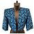 Autre Marque Saint Laurent Short Blue Patterned Jacket