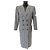 Autre Marque Abrigo largo de cuadros gris Saint Laurent
