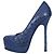 Autre Marque Saint Laurent Décolleté platform con tacco a spillo in pelle blu 37.5 usati