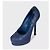Autre Marque Saint Laurent Décolleté platform con tacco a spillo in pelle blu 37.5 usati - vista 3