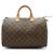Louis Vuitton Vintage Monogram Brown Canvas Leder Speedy 35 Tasche Braun