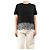 Christopher Kane Top in crepe di lana a maniche corte nero - size UK 12