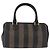 FENDI Pecan Canvas Boston Bag PVC Black Brown gold - vista 2