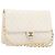CHANEL Matelasse Chain Shoulder Bag Lamb Skin White Gold CC