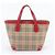 Burberry Nova Check Ledertasche Tote Bag Rot Beige - Ansicht 3