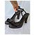 Sandali platform in pelle intrecciata marrone scuro Gucci - vista 2