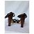 Sandali platform in pelle intrecciata marrone scuro Gucci - vista 8