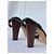 Sandali platform in pelle intrecciata marrone scuro Gucci - vista 9