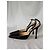 Décolleté Slingback Manolo Blahnik in raso nero con cristalli - vista 3