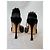 Décolleté Slingback Manolo Blahnik in raso nero con cristalli - vista 8