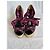 Sandali espadrillas con zeppa Gucci in seta con stampa a cuore e lacci Rosa Bordò Paglia - vista 3