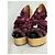 Sandali espadrillas con zeppa Gucci in seta con stampa a cuore e lacci Rosa Bordò Paglia - vista 5