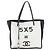 Borsa Tote Dritta Chanel Let's Lemon Nero Bianco