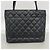 Borsa Tote Chanel in pelle di vitello martellata nera Nero - vista 9