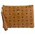 Pochette MCM Visetos en cuir marron