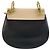 Bolsa de Ombro Chloé Drew em Couro com Corrente Preto Bege - vista 2