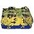 Versace Vintage Baroque Canvas Tote Bag mit Tartan-Muster Blau Grün Gelb