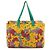 Hermès Hermes Große Tote/Schultertasche mit Botanical Bird Print Mehrfarben Grün Gelb