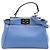 Borsa Satchel Fendi Peekaboo Iconic in Micro Nappa Blu Blu chiaro