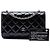 Portafoglio Chanel Black CC Quilted Patent Wallet On Chain Nero - vista 7