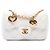 Chanel White Mini Rectangular Quilted Lambskin Heart Charms Flap Blanc