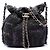 Borsa a secchiello Chanel Gray Small Denim Mood con catena Marrone Grigio antracite