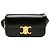 Céline Borsa a tracolla Celine Claude in pelle di vitello lucida nera con Triomphe Nero
