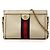 Gucci Borsa a Tracolla Ophidia Chain Piccola in Pelle di Vitello Bianca con Web Bianco