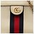 Gucci Borsa a Tracolla Ophidia Chain Piccola in Pelle di Vitello Bianca con Web Bianco - vista 6