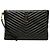 Autre Marque Custodia per tablet Saint Laurent in pelle di vitello nera con chevron e monogramma Nero