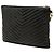 Autre Marque Custodia per tablet Saint Laurent in pelle di vitello nera con chevron e monogramma Nero - vista 2